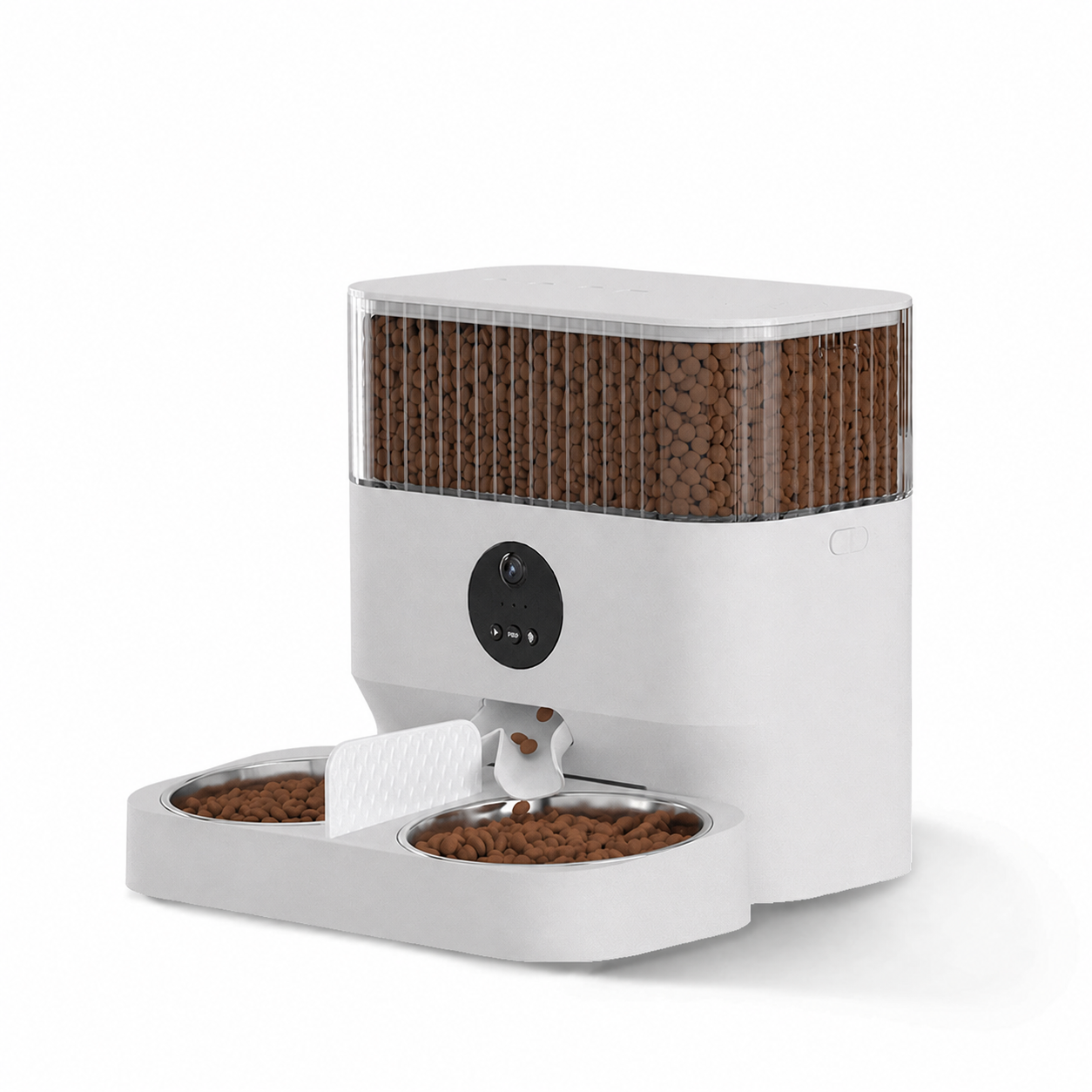 Smart Dual-Bowl Automatic Pet Feeder with Camera