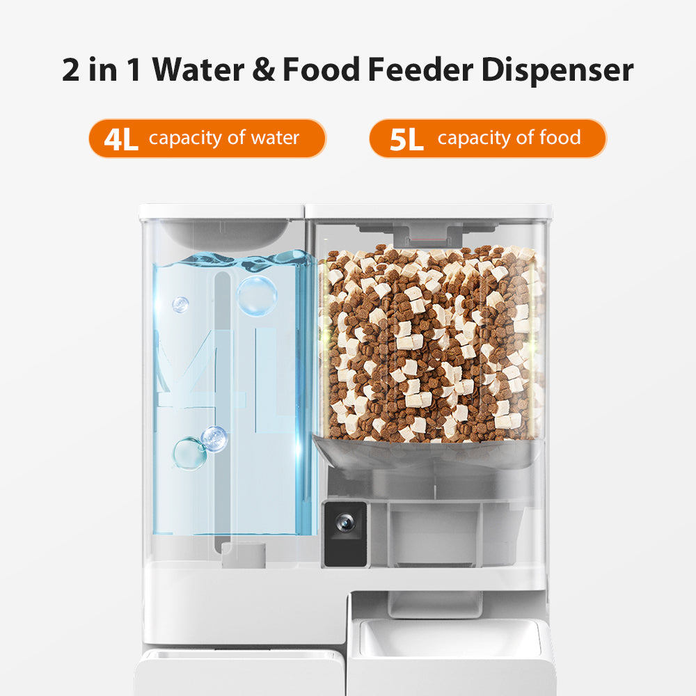 F03 Smart 2-in-1 Pet Water Fountain & Food Feede