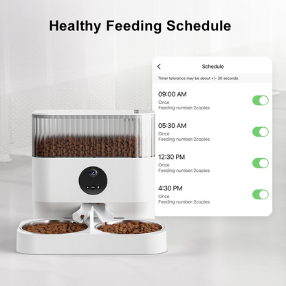 Smart Dual-Bowl Automatic Pet Feeder with Camera