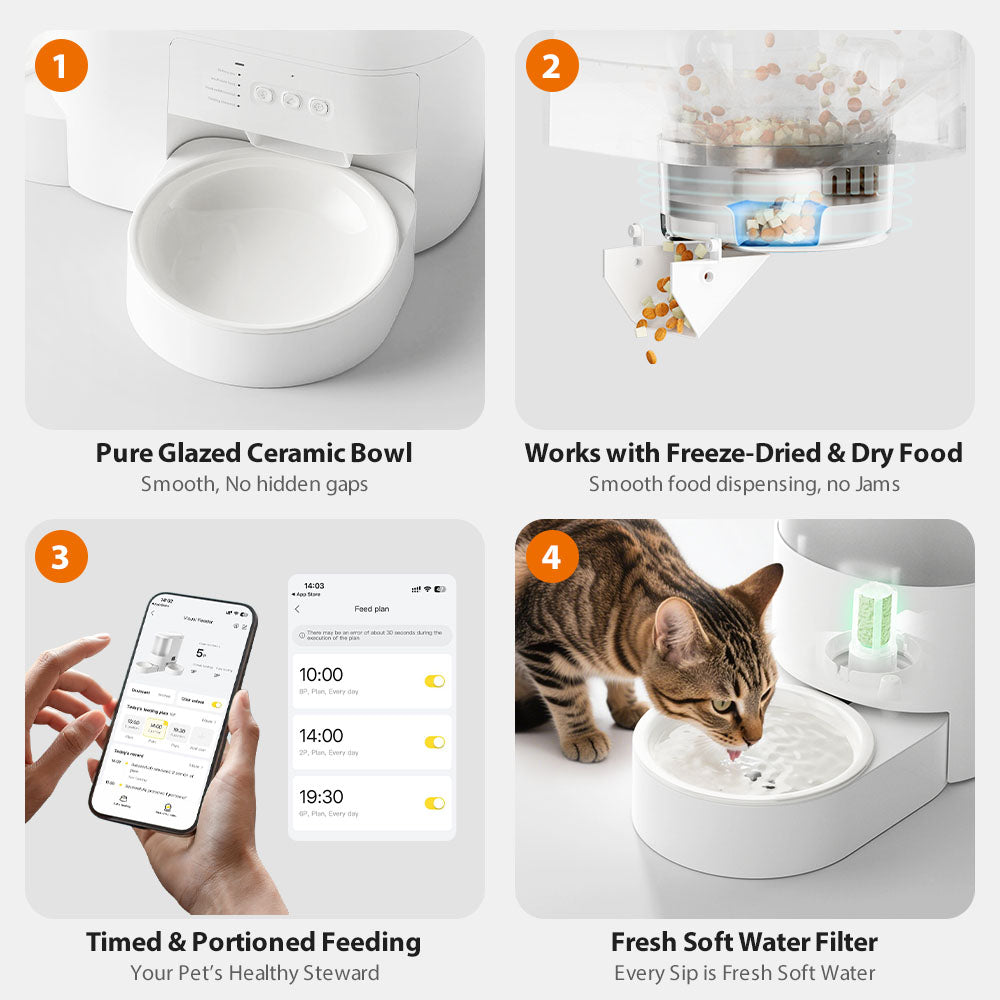 F13 Smart 2-in-1 Pet Feeder & Water Station