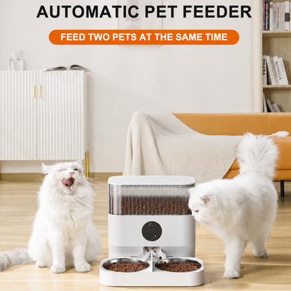 Smart Dual-Bowl Automatic Pet Feeder with Camera