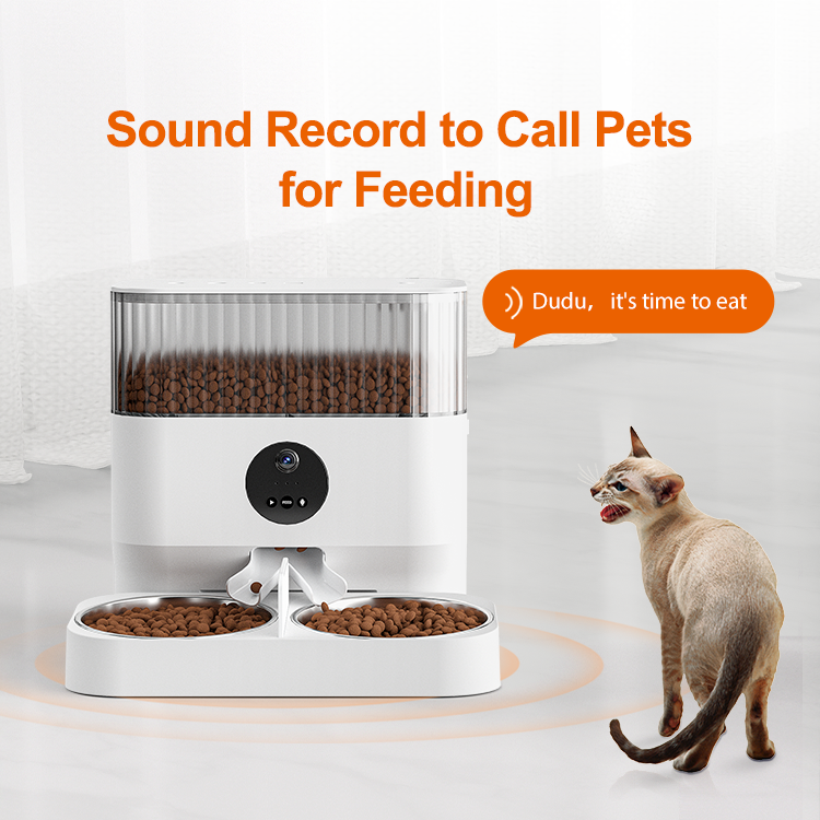 Smart Dual-Bowl Automatic Pet Feeder with Camera
