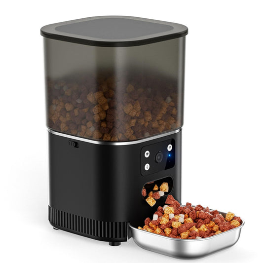 4L Smart Automatic Pet Feeder with App Control, Custom Meal Scheduling, Anti-Jam Dispensing, Dual Power and Stainless Steel Bowl for Cats and Small Dogs