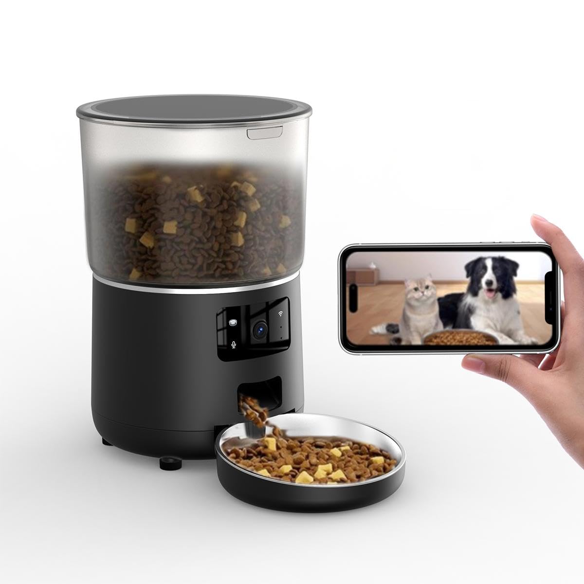 4L Automatic Cat Feeder with Portion Control – Basic, WiFi App & HD Camera Options