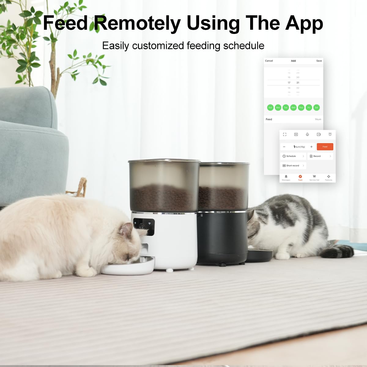 4L Automatic Cat Feeder with Portion Control – Basic, WiFi App & HD Camera Options