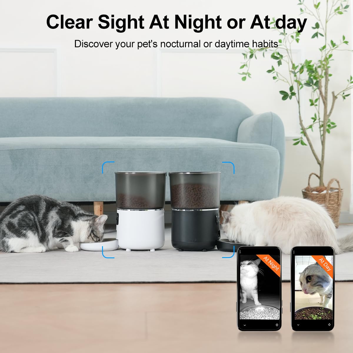 4L Automatic Cat Feeder with Portion Control – Basic, WiFi App & HD Camera Options