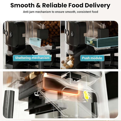 4L Smart Automatic Pet Feeder with App Control, Custom Meal Scheduling, Anti-Jam Dispensing, Dual Power and Stainless Steel Bowl for Cats and Small Dogs