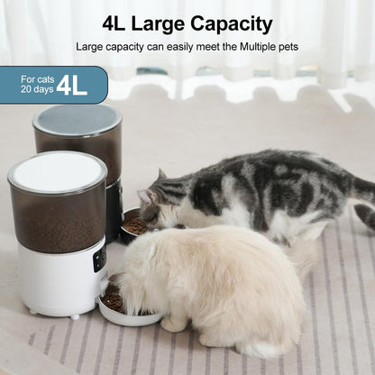 4L Automatic Cat Feeder with Portion Control – Basic, WiFi App & HD Camera Options